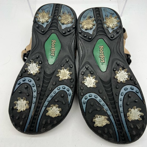 Footjoy Sandals Mens 6 Cooljoys Golf Tan Beige Leather Adjustable 48786 - Picture 7 of 9